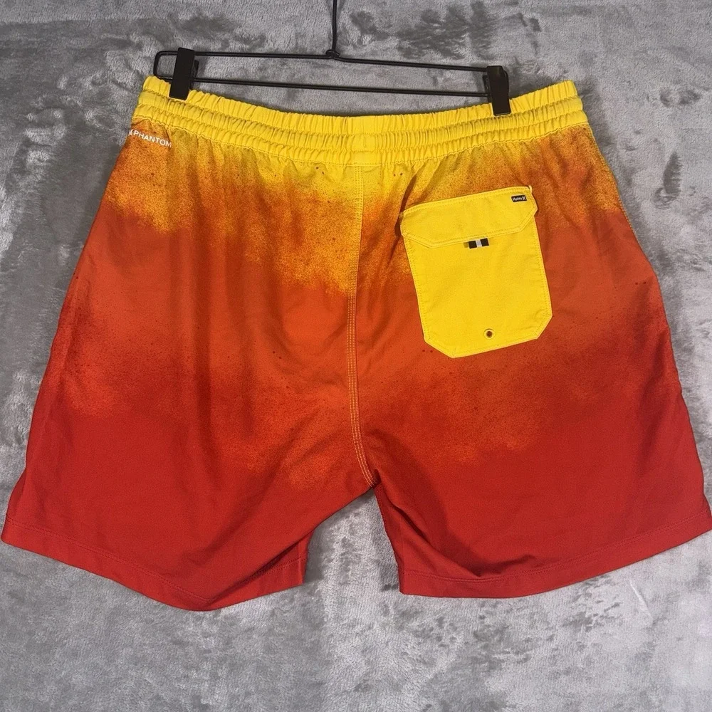 Hurley Phantom‎ Mens Board Shorts Swim Trunks Orange Red Ombré Surfer Coastal L